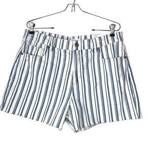 NWT Loft Blue and White Striped The Cut Off Short 12/31